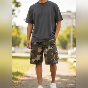 Beverly Hills Polo Club Men's Camouflage Cargo Shorts Size 38